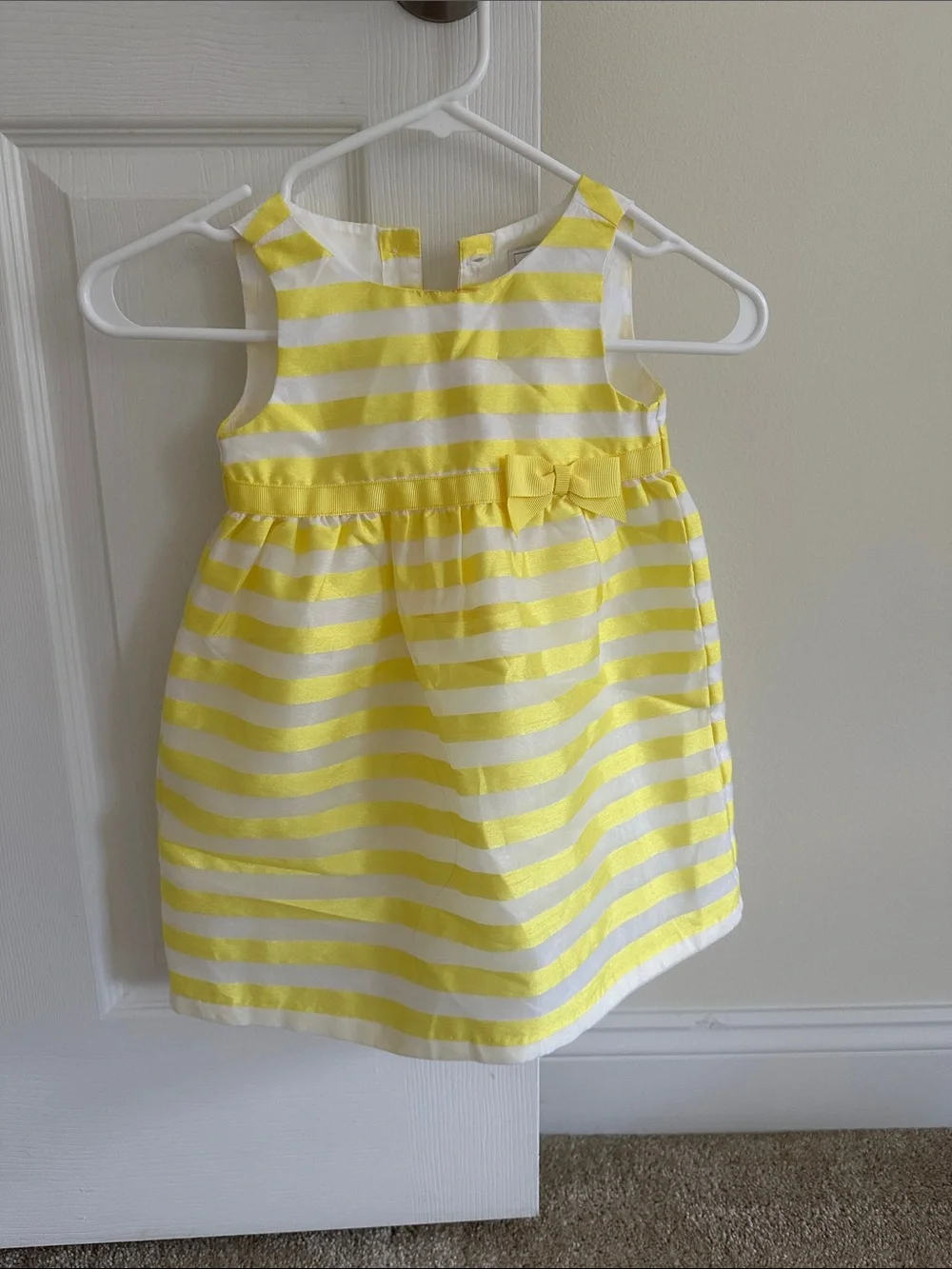 Gymboree Yellow and White Striped Bow Dress